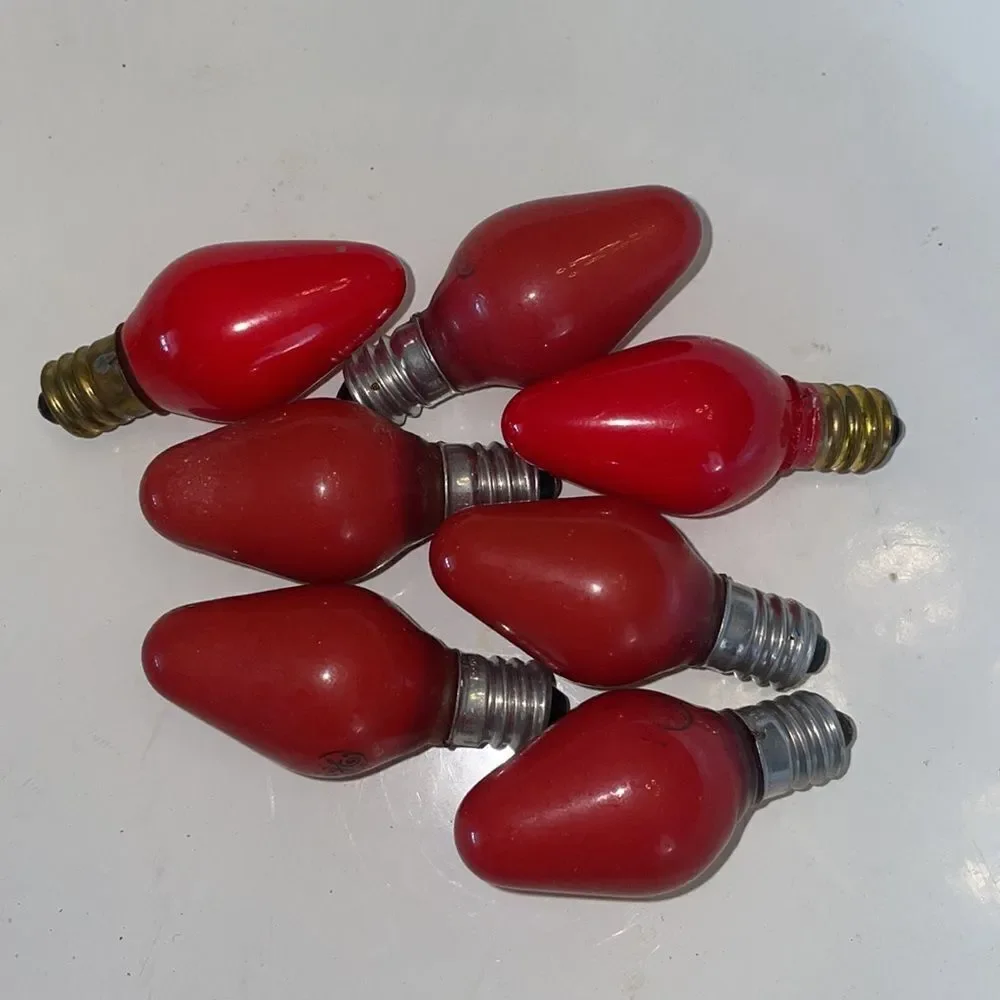 Collection of 21 painted‎ Christmas lamp bulbs/various colors